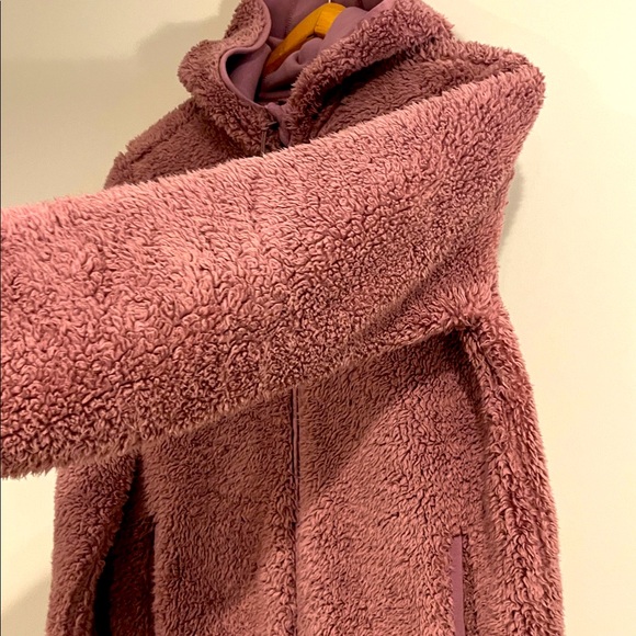 ATHLETA Girls 16 XXL So Snug Sherpa Jacket Teddy Cozy Hooded Full Zip Purple - Picture 4 of 7